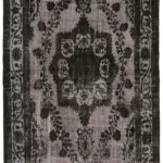 Oyma Siyah Pamuk Üzerine Yün El Dokuma Kilim-150x291
