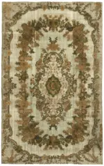 Oyma Kahverengi Pamuk Üzerine Yün El Dokuma Kilim-170x271