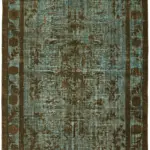 Oyma Kahverengi Pamuk Üzerine Yün El Dokuma Kilim-204x334