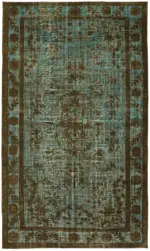 Oyma Kahverengi Pamuk Üzerine Yün El Dokuma Kilim-204x334