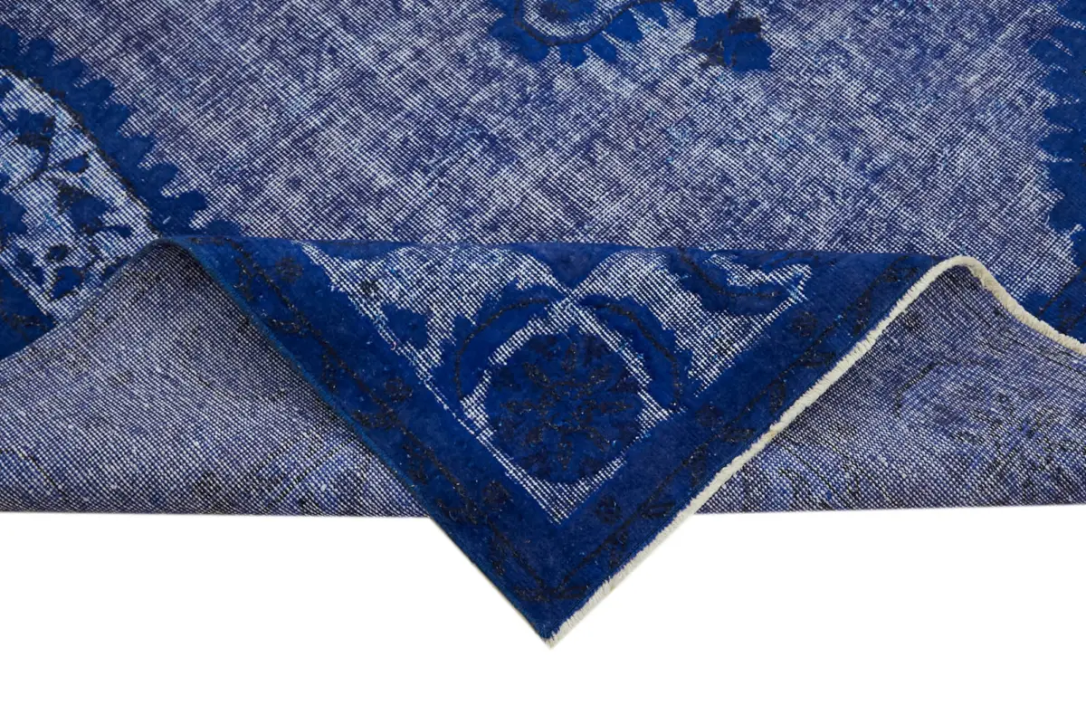 Oyma Mavi Pamuk Üzerine Yün El Dokuma Kilim-208x315 - Görsel 6