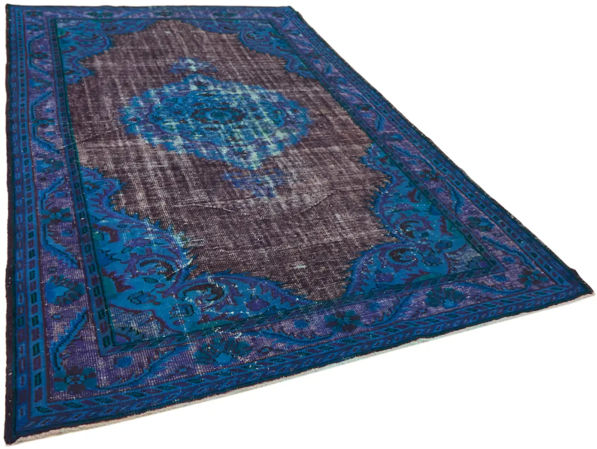 Oyma Mavi Pamuk Üzerine Yün El Dokuma Kilim-210x325 - Görsel 2
