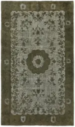 Oyma Gri Pamuk Üzerine Yün El Dokuma Kilim-200x325