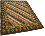Moldovian Klasik Göbekli Multi Pamuk Üzerine Yün El Dokuma Kilim-162x210 - Görsel 2