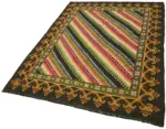 Moldovian Klasik Göbekli Multi Pamuk Üzerine Yün El Dokuma Kilim-162x210 - Görsel 3