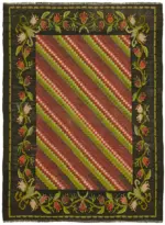 Moldovian Klasik Göbekli Multi Pamuk Üzerine Yün El Dokuma Kilim-150x206