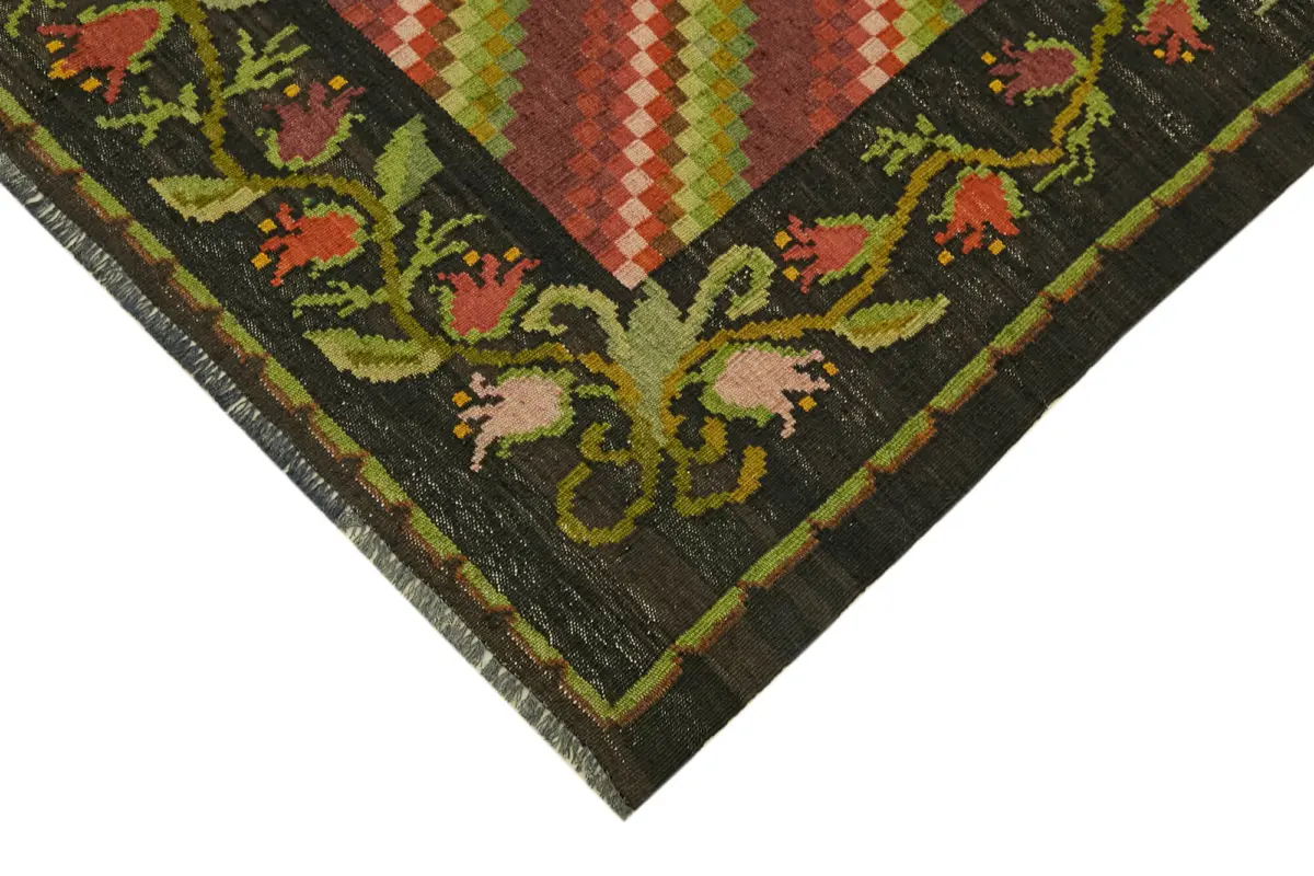 Moldovian Klasik Göbekli Multi Pamuk Üzerine Yün El Dokuma Kilim-150x206 - Görsel 4