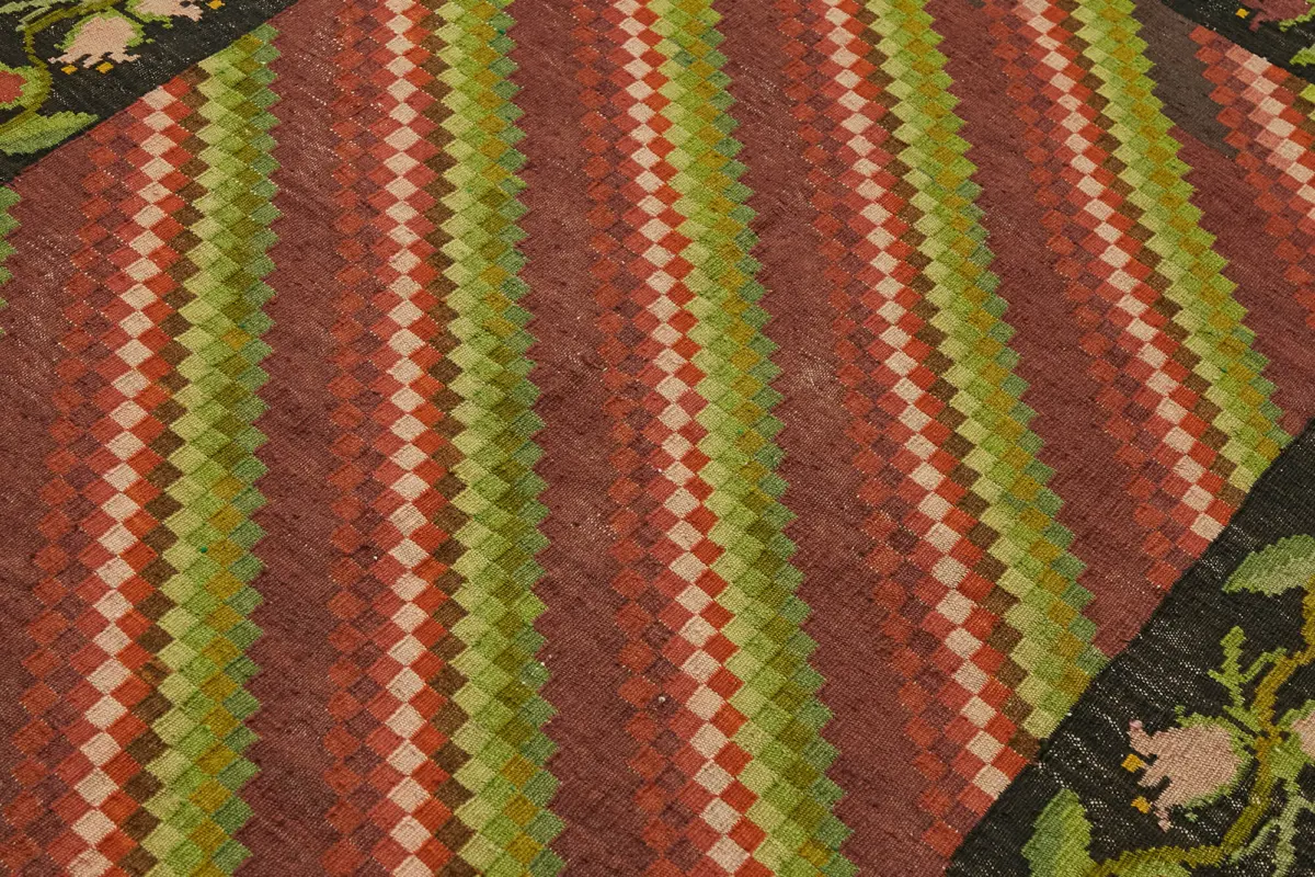 Moldovian Klasik Göbekli Multi Pamuk Üzerine Yün El Dokuma Kilim-150x206 - Görsel 5