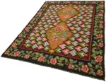 Moldovian Klasik Göbekli Multi Pamuk Üzerine Yün El Dokuma Kilim-194x267 - Görsel 3