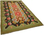 Moldovian Klasik Göbekli Multi Pamuk Üzerine Yün El Dokuma Kilim-190x304 - Görsel 2