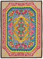 Moldovian Klasik Göbekli Multi Pamuk Üzerine Yün El Dokuma Kilim-216x273