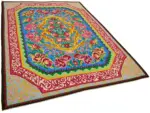 Moldovian Klasik Göbekli Multi Pamuk Üzerine Yün El Dokuma Kilim-216x273 - Görsel 2