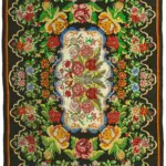 Moldovian Klasik Göbekli Multi Pamuk Üzerine Yün El Dokuma Kilim-195x287