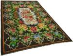 Moldovian Klasik Göbekli Multi Pamuk Üzerine Yün El Dokuma Kilim-195x287 - Görsel 2