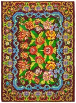 Moldovian Klasik Göbekli Multi Pamuk Üzerine Yün El Dokuma Kilim-204x277