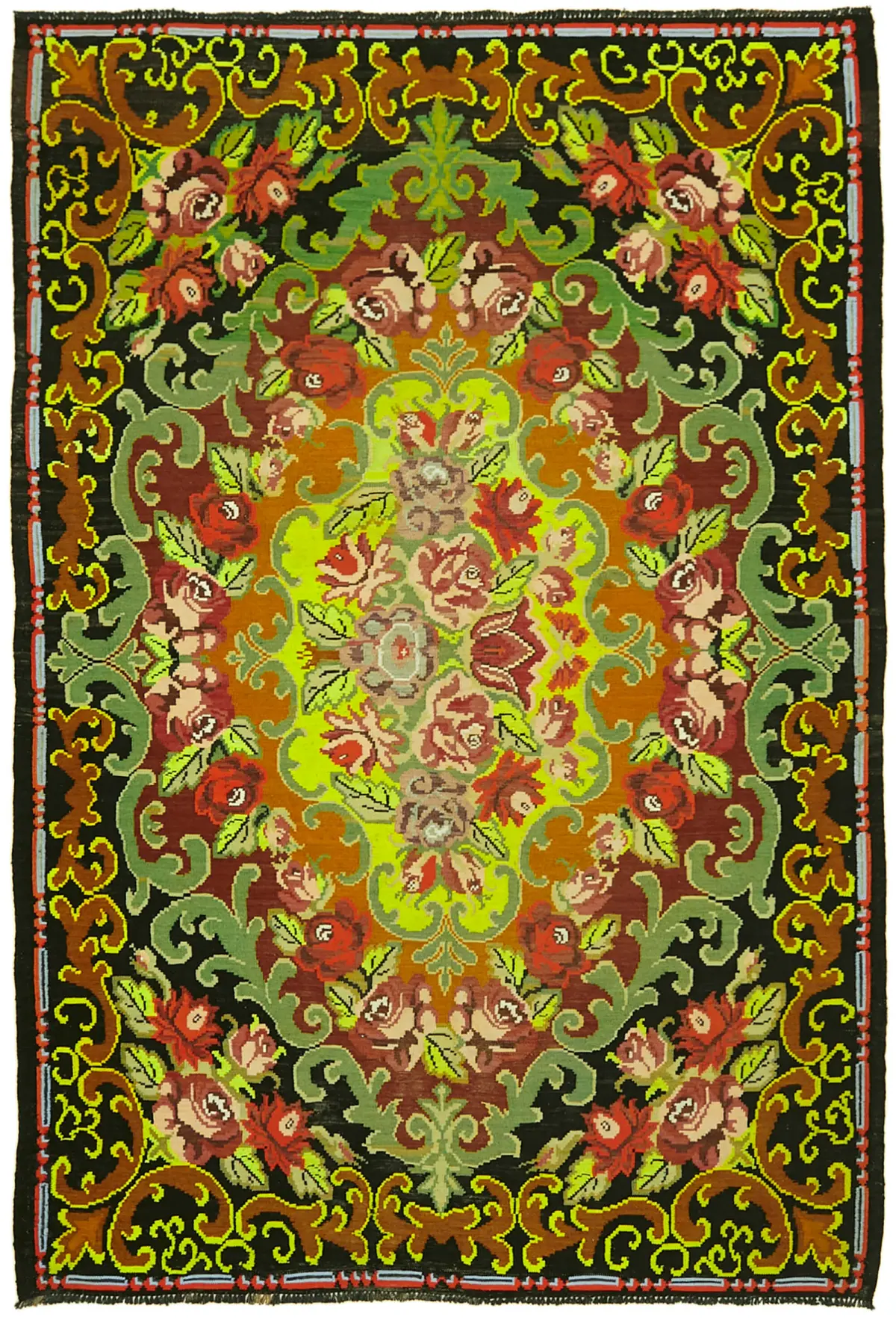 Rc_42689_0_Multicolor_Rose_Kilim_Rugs Moldovian Klasik Göbekli Multi Pamuk Üzerine Yün El Dokuma Kilim-200x285 - Görsel 1
