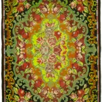 Moldovian Klasik Göbekli Multi Pamuk Üzerine Yün El Dokuma Kilim-200x285