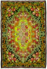 Moldovian Klasik Göbekli Multi Pamuk Üzerine Yün El Dokuma Kilim-200x285