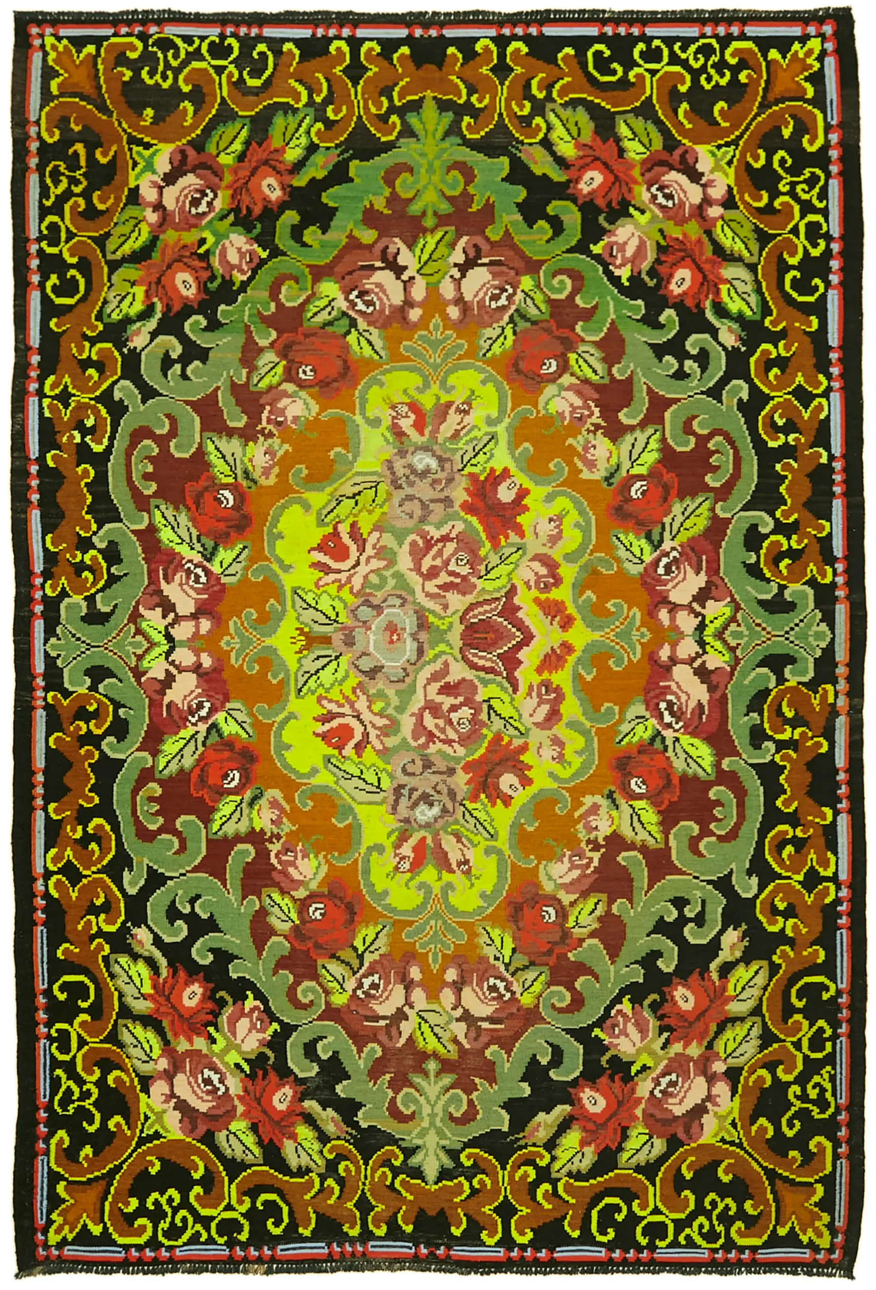 Rc_42689_0_Multicolor_Rose_Kilim_Rugs Moldovian Klasik Göbekli Multi Pamuk Üzerine Yün El Dokuma Kilim-200x285 - Görsel 1