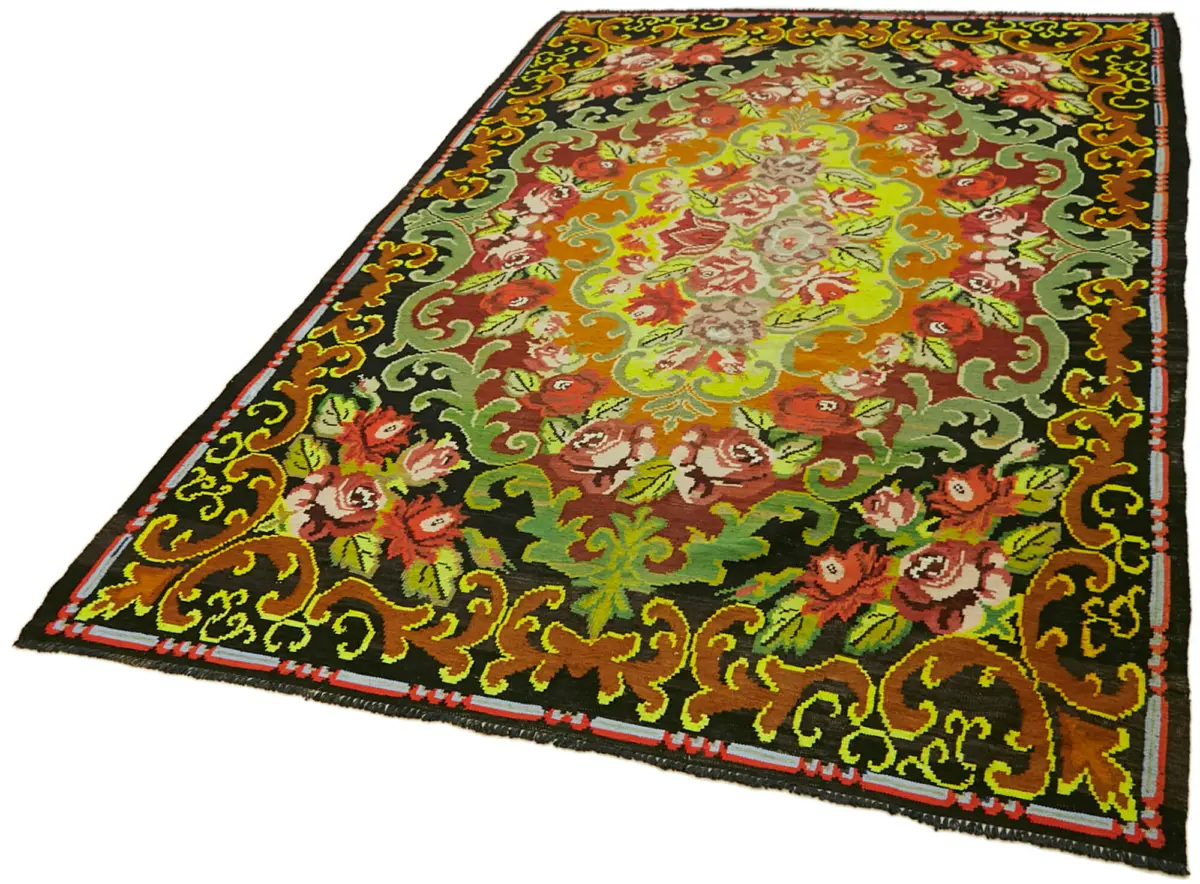 Moldovian Klasik Göbekli Multi Pamuk Üzerine Yün El Dokuma Kilim-200x285 - Görsel 3