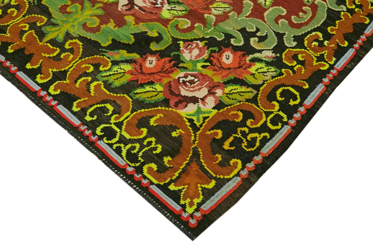 Moldovian Klasik Göbekli Multi Pamuk Üzerine Yün El Dokuma Kilim-200x285 - Görsel 4