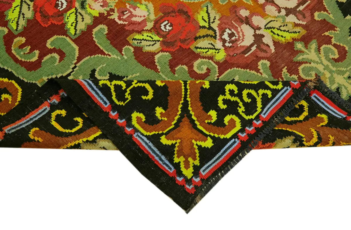 Moldovian Klasik Göbekli Multi Pamuk Üzerine Yün El Dokuma Kilim-200x285 - Görsel 6