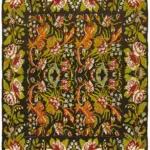 Moldovian Klasik Göbekli Multi Pamuk Üzerine Yün El Dokuma Kilim-183x228