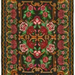 Moldovian Klasik Göbekli Multi Pamuk Üzerine Yün El Dokuma Kilim-190x278