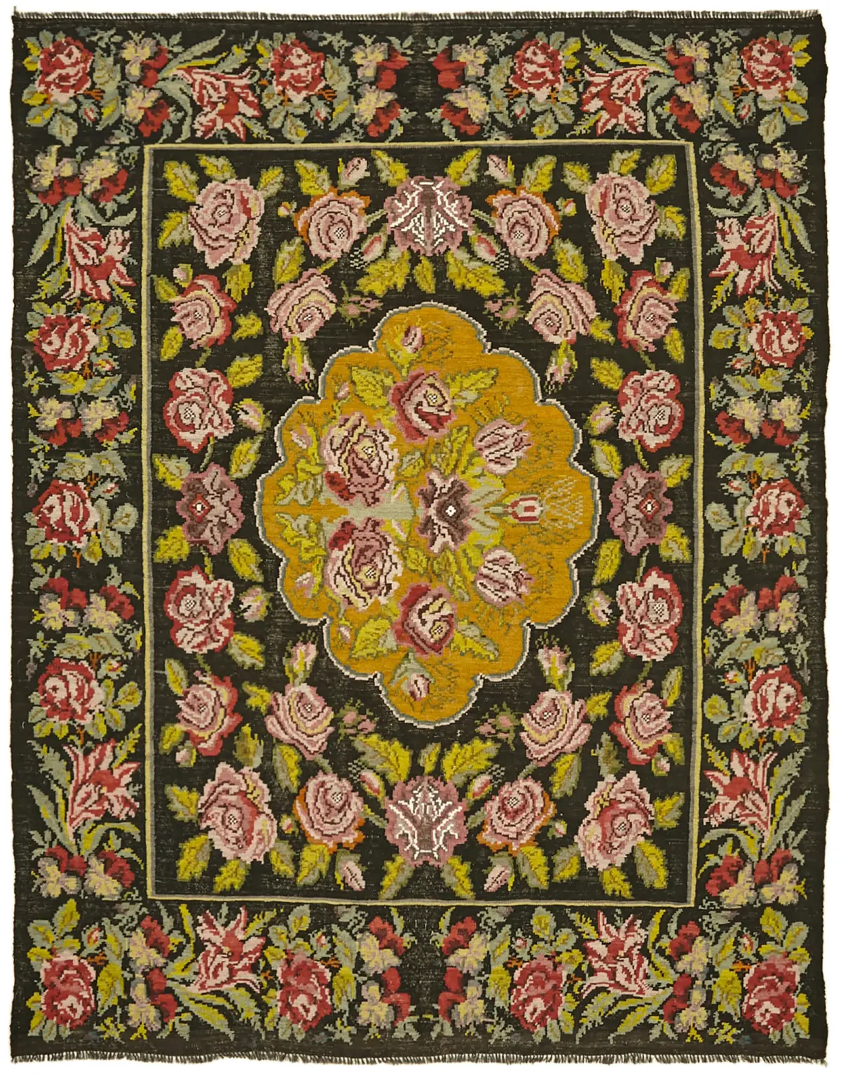 Rc_42693_0_Multicolor_Rose_Kilim_Rugs Moldovian Klasik Göbekli Multi Pamuk Üzerine Yün El Dokuma Kilim-213x265 - Görsel 1