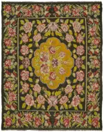 Moldovian Klasik Göbekli Multi Pamuk Üzerine Yün El Dokuma Kilim-213x265