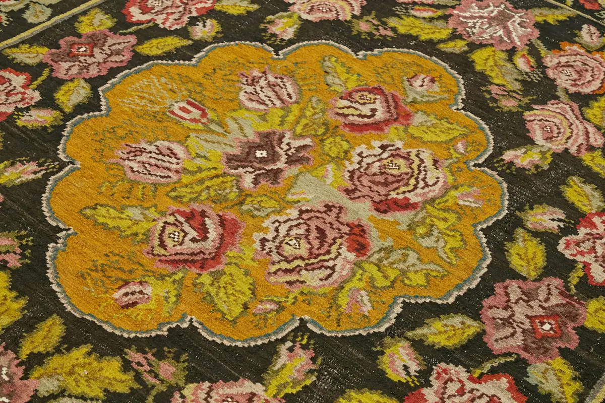 Moldovian Klasik Göbekli Multi Pamuk Üzerine Yün El Dokuma Kilim-213x265 - Görsel 5