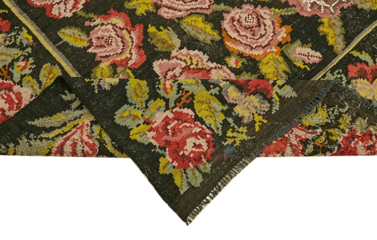 Moldovian Klasik Göbekli Multi Pamuk Üzerine Yün El Dokuma Kilim-213x265 - Görsel 6