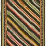 Moldovian Klasik Göbekli Multi Pamuk Üzerine Yün El Dokuma Kilim-152x267