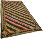Moldovian Klasik Göbekli Multi Pamuk Üzerine Yün El Dokuma Kilim-152x267 - Görsel 2