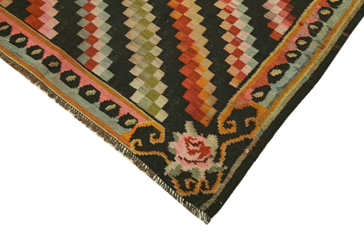 Moldovian Klasik Göbekli Multi Pamuk Üzerine Yün El Dokuma Kilim-152x267 - Görsel 4