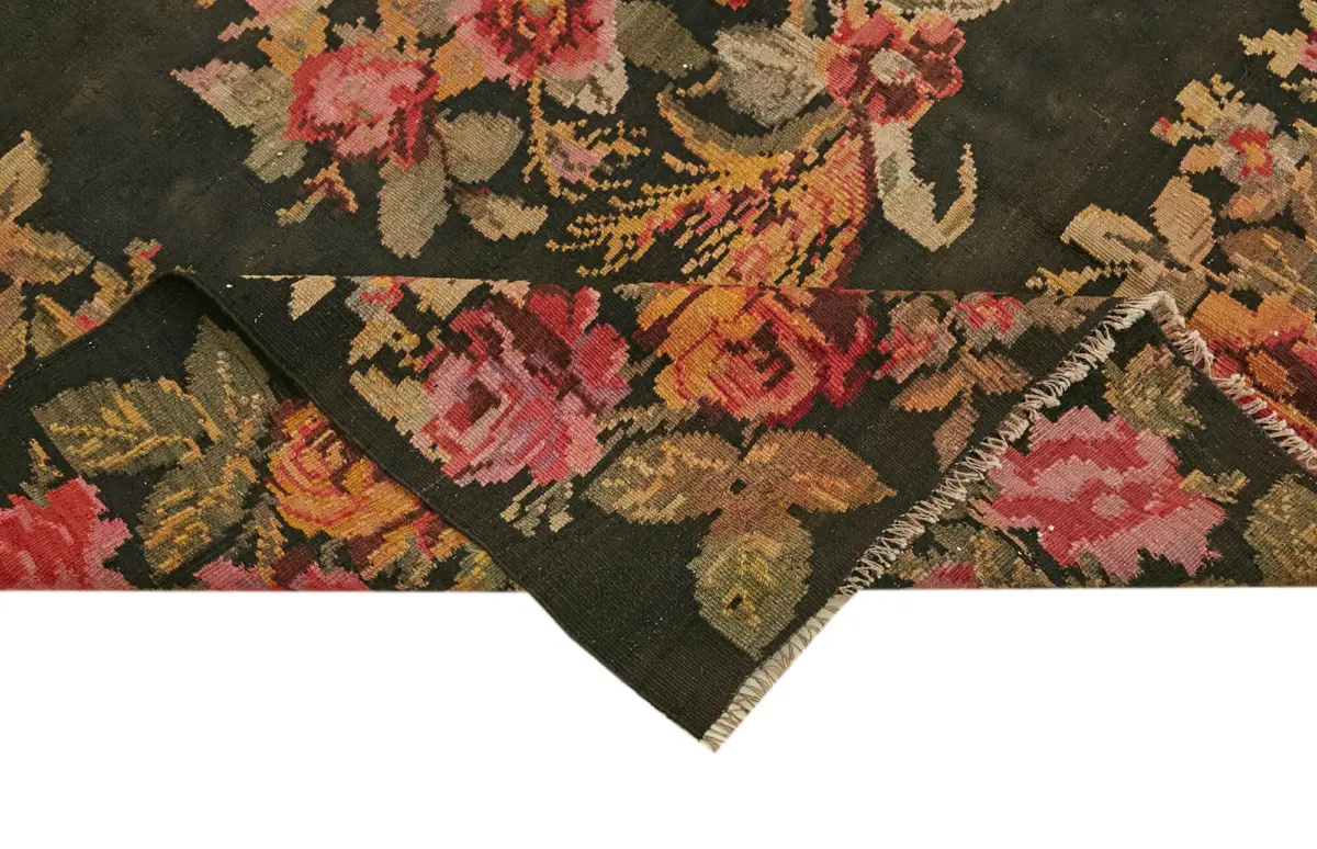 Moldovian Klasik Göbekli Multi Pamuk Üzerine Yün El Dokuma Kilim-166x344 - Görsel 6