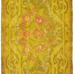 Moldovian Klasik Göbekli Sarı Pamuk Üzerine Yün El Dokuma Kilim-168x290