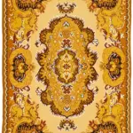 Moldovian Klasik Göbekli Kahverengi Pamuk Üzerine Yün El Dokuma Kilim-196x288