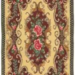 Moldovian Klasik Göbekli Multi Pamuk Üzerine Yün El Dokuma Kilim-172x307