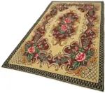 Moldovian Klasik Göbekli Multi Pamuk Üzerine Yün El Dokuma Kilim-172x307 - Görsel 3