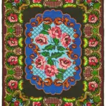 Moldovian Klasik Göbekli Multi Pamuk Üzerine Yün El Dokuma Kilim-200x252