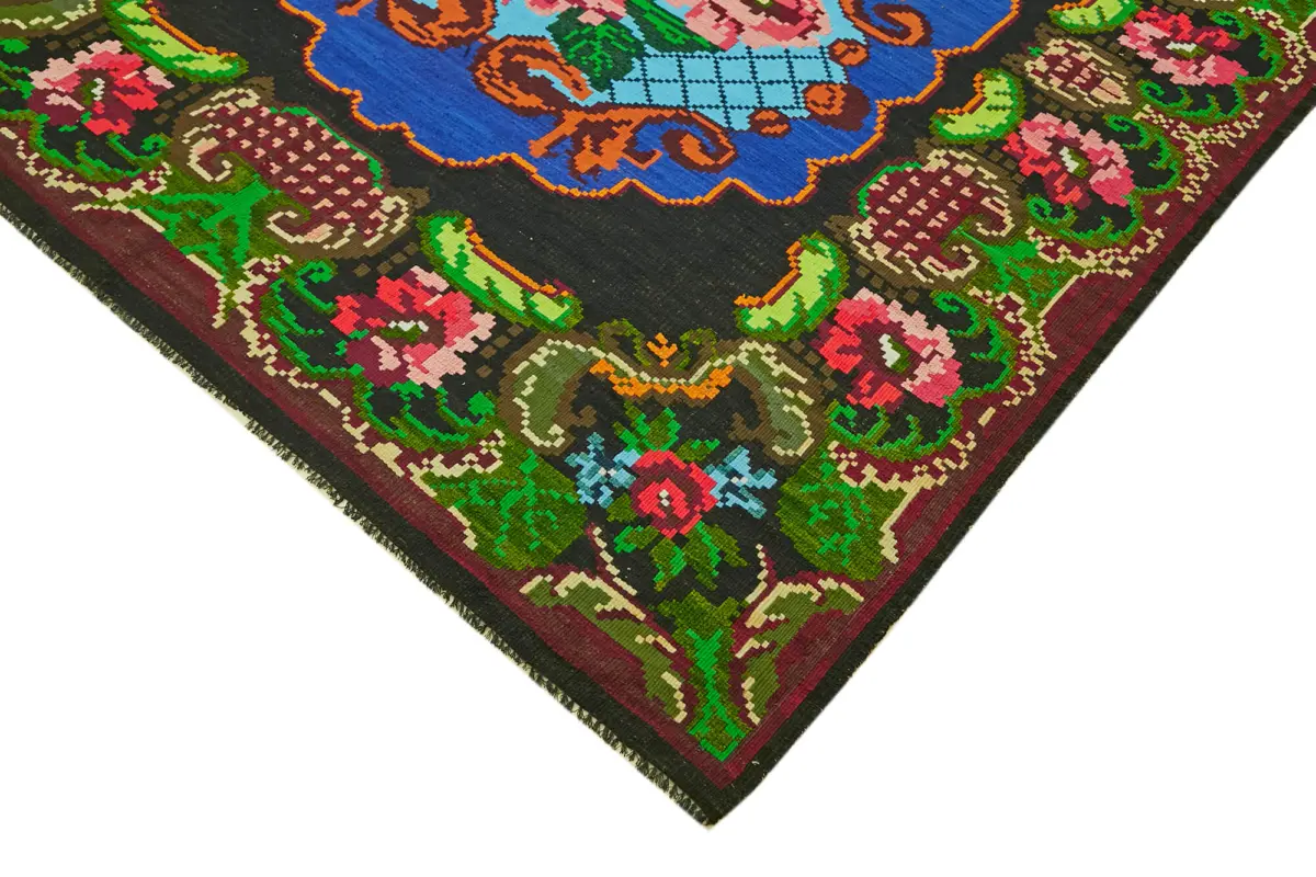 Moldovian Klasik Göbekli Multi Pamuk Üzerine Yün El Dokuma Kilim-200x252 - Görsel 4