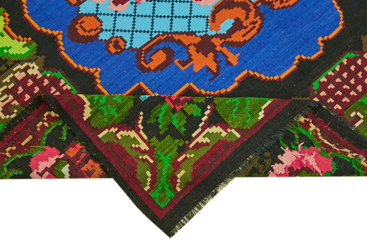 Moldovian Klasik Göbekli Multi Pamuk Üzerine Yün El Dokuma Kilim-200x252 - Görsel 6