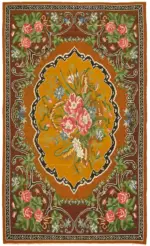 Moldovian Klasik Göbekli Multi Pamuk Üzerine Yün El Dokuma Kilim-170x266