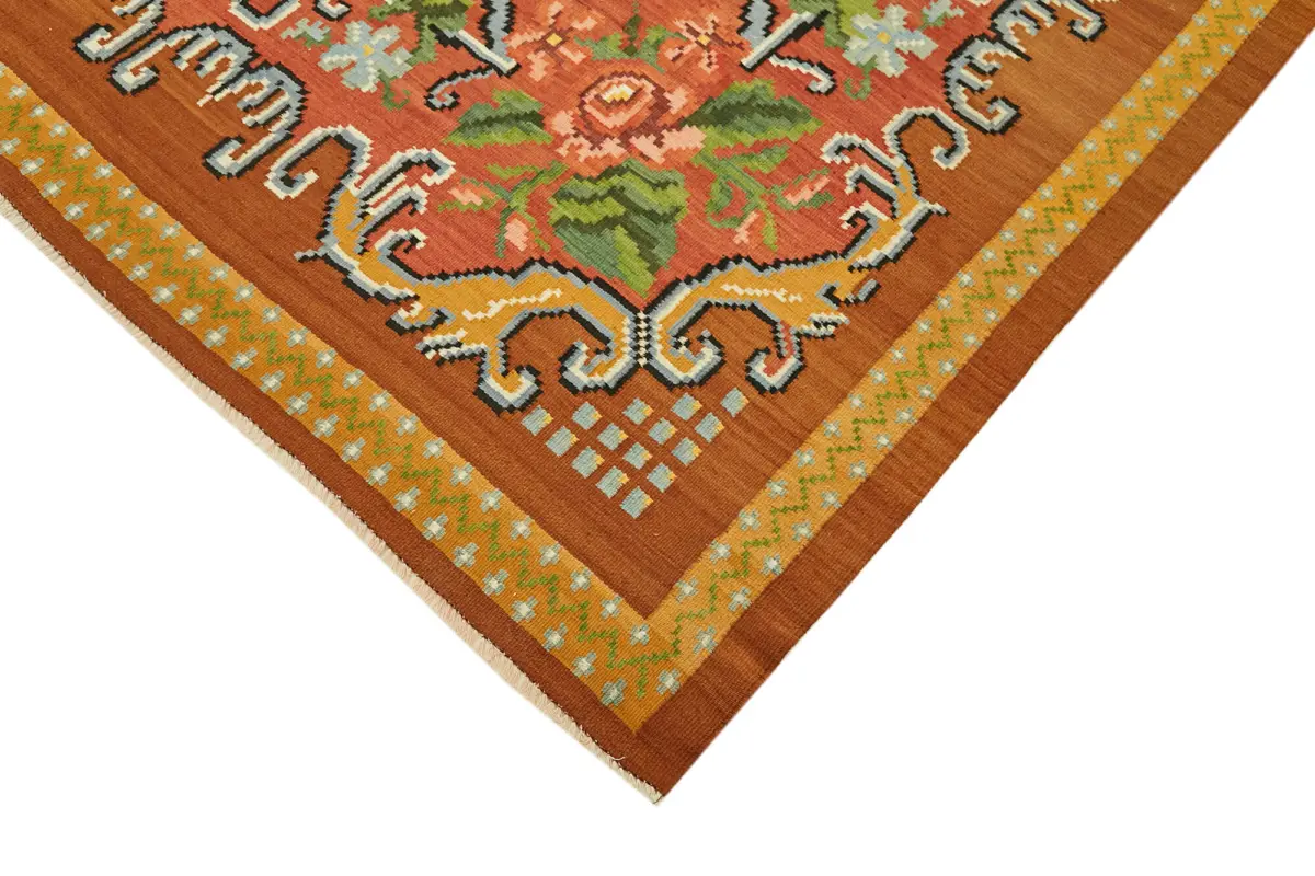 Moldovian Klasik Göbekli Multi Pamuk Üzerine Yün El Dokuma Kilim-200x296 - Görsel 4