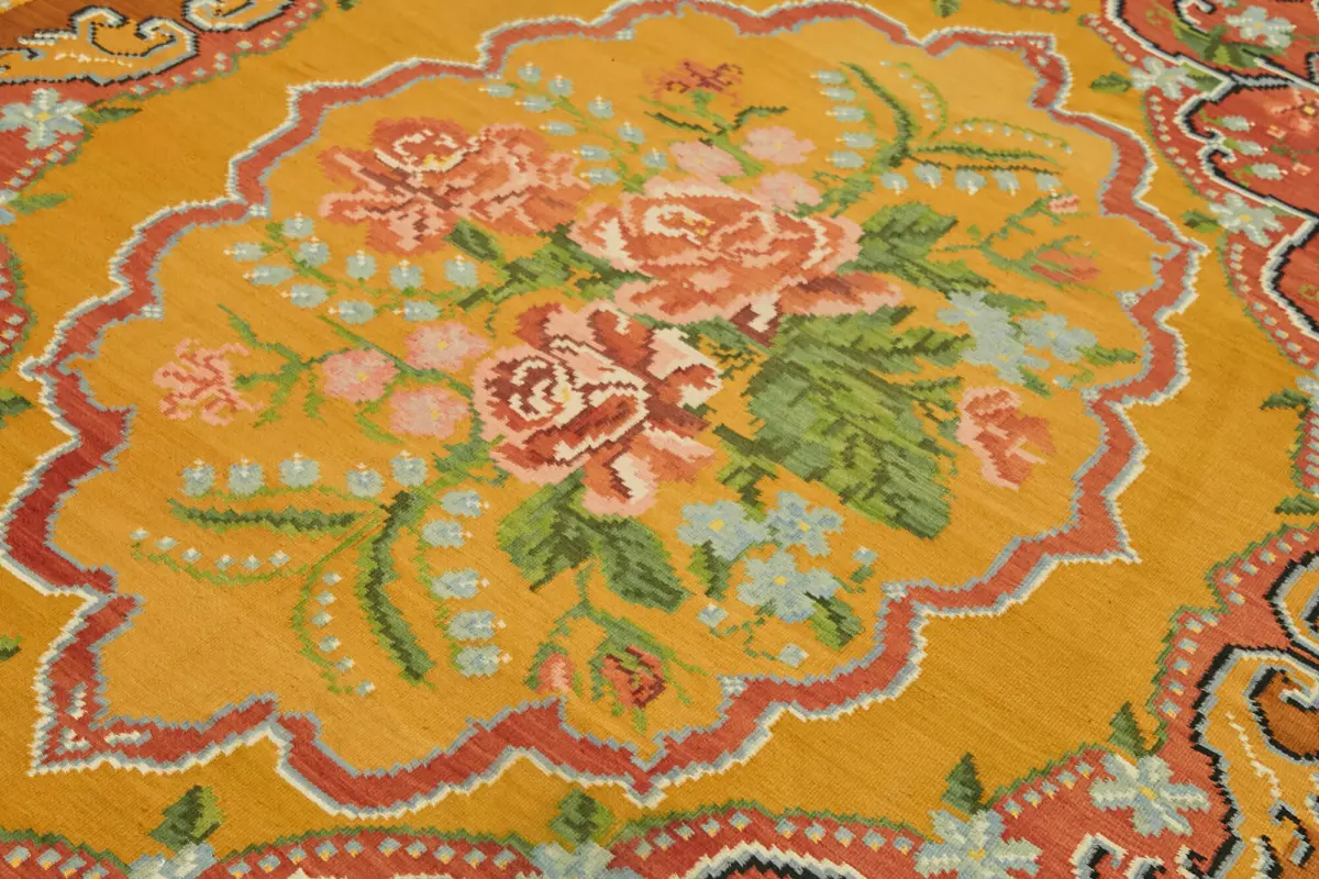Moldovian Klasik Göbekli Multi Pamuk Üzerine Yün El Dokuma Kilim-200x296 - Görsel 5