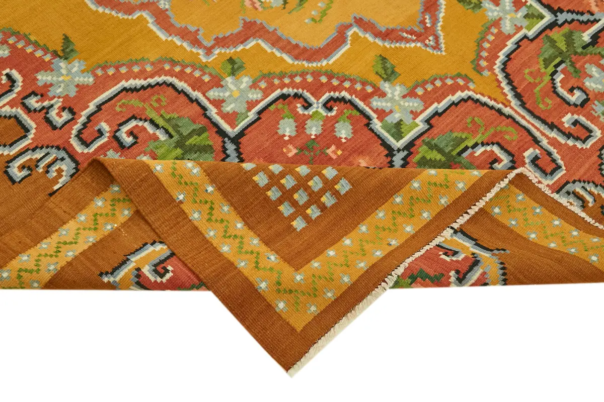 Moldovian Klasik Göbekli Multi Pamuk Üzerine Yün El Dokuma Kilim-200x296 - Görsel 6