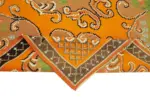 Moldovian Klasik Göbekli Turuncu Pamuk Üzerine Yün El Dokuma Kilim-175x261 - Görsel 6