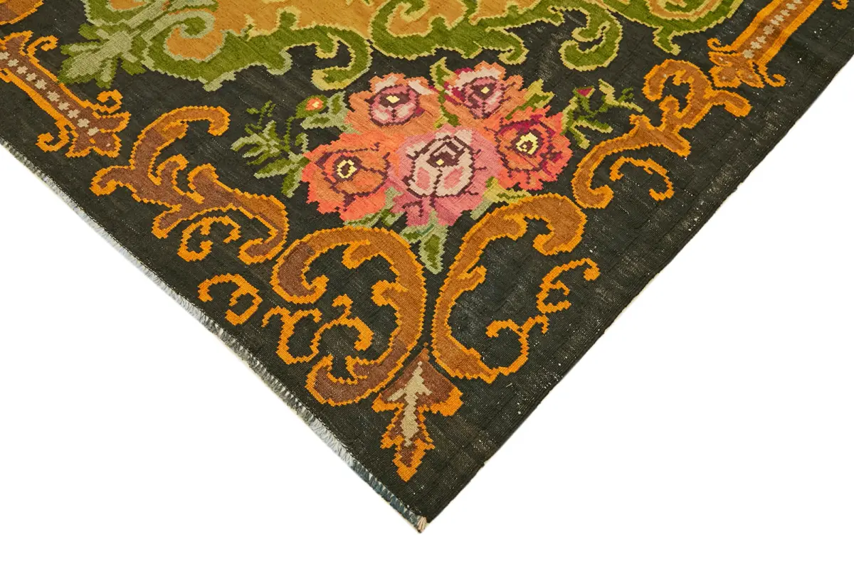 Moldovian Klasik Göbekli Multi Pamuk Üzerine Yün El Dokuma Kilim-208x325 - Görsel 4