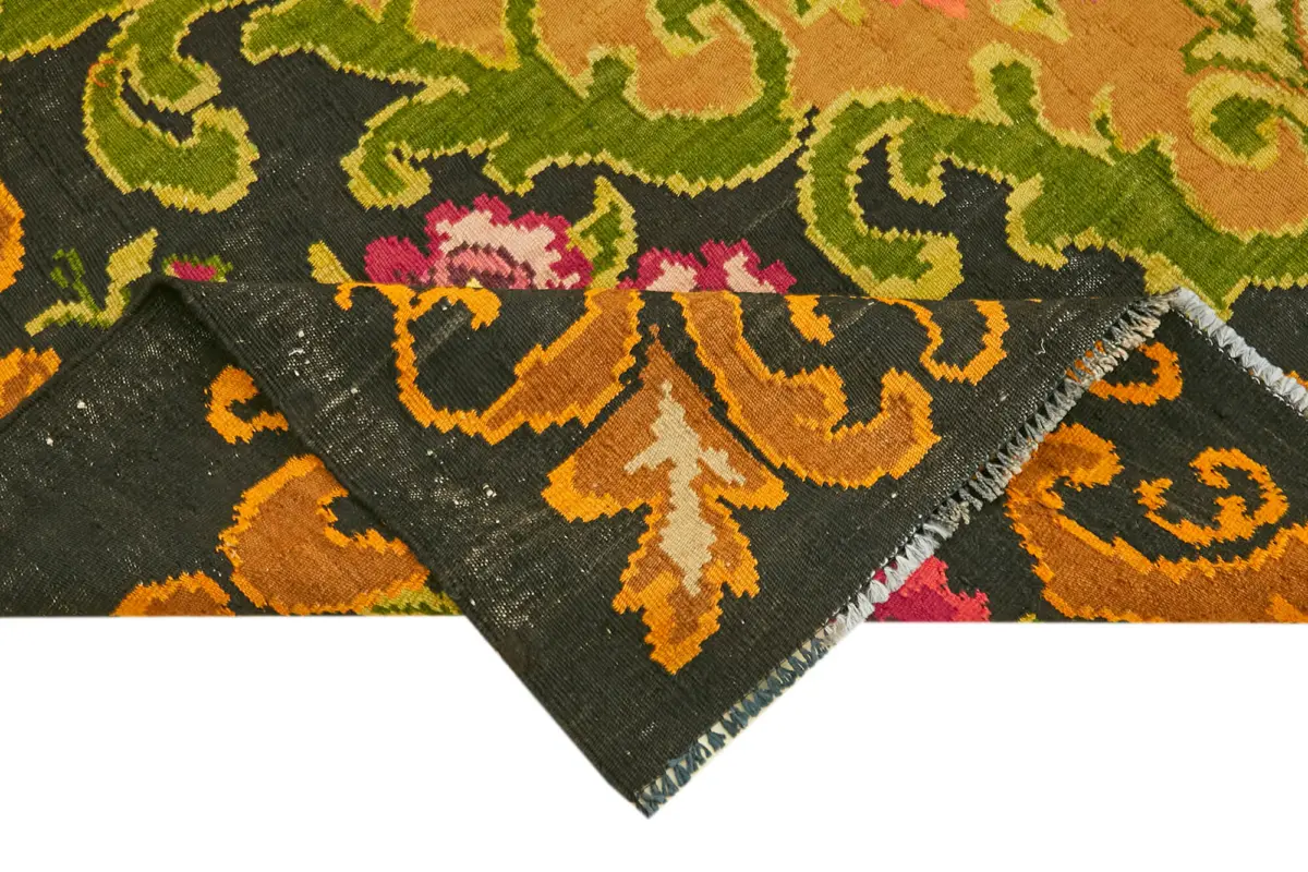 Moldovian Klasik Göbekli Multi Pamuk Üzerine Yün El Dokuma Kilim-208x325 - Görsel 6